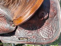 Easy Rider Western Saddle 13 Trail Pleasure Floral Tooling Vintage US Made Pony