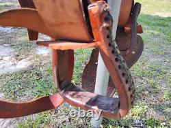 Easy Rider Western Saddle 13 Trail Pleasure Floral Tooling Vintage US Made Pony