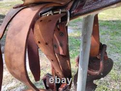 Easy Rider Western Saddle 13 Trail Pleasure Floral Tooling Vintage US Made Pony