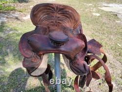Easy Rider Western Saddle 13 Trail Pleasure Floral Tooling Vintage US Made Pony