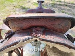 Easy Rider Western Saddle 13 Trail Pleasure Floral Tooling Vintage US Made Pony