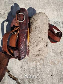 Easy Rider Western Saddle 13 Trail Pleasure Floral Tooling Vintage US Made Pony