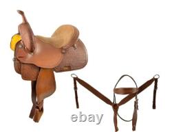 Economy Barrel Style Saddle Set with Basket Stamp Tooling Full QH Bars 15 NEW