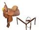 Economy Barrel Style Saddle Set With Basket Stamp Tooling Full Qh Bars 15 New