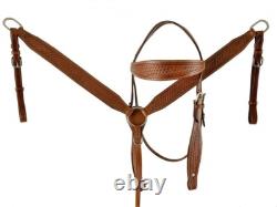 Economy Barrel Style Saddle Set with Basket Stamp Tooling Full QH Bars 15 NEW