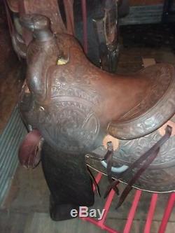 Ed Chapman Western Fort Worth, TX, Custom cowboy ranch roper punchy 15 saddle
