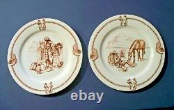 Eight (8) Totally Today Western Cowboy Dinner Plates, 10 1/2, Boots, Saddles