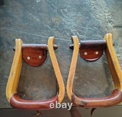 Elrods Western Orangevale CA Curved Wooden Horse Saddle Leather Cover Stirrups