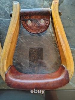 Elrods Western Orangevale CA Curved Wooden Horse Saddle Leather Cover Stirrups