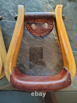 Elrods Western Orangevale CA Curved Wooden Horse Saddle Leather Cover Stirrups