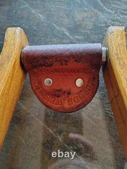 Elrods Western Orangevale CA Curved Wooden Horse Saddle Leather Cover Stirrups