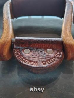 Elrods Western Orangevale CA Curved Wooden Horse Saddle Leather Cover Stirrups