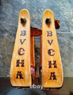 Elrods Western Orangevale CA Curved Wooden Horse Saddle Leather Cover Stirrups