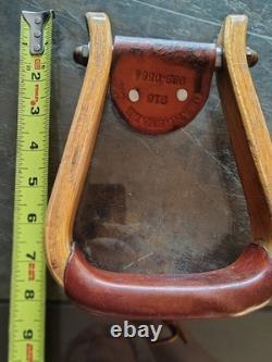 Elrods Western Orangevale CA Curved Wooden Horse Saddle Leather Cover Stirrups