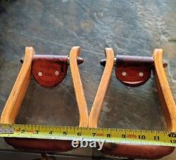 Elrods Western Orangevale CA Curved Wooden Horse Saddle Leather Cover Stirrups