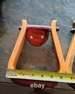 Elrods Western Orangevale CA Curved Wooden Horse Saddle Leather Cover Stirrups