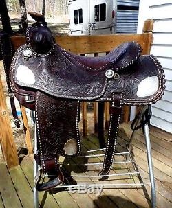 Fallis Sterling Silver Balanced Ride 15 Western Buckstitch Custom Show Saddle