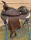 Flashy Used 15 Buford Tooled Dark Oil Leather Western Saddle Withsilver Us Made