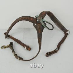 Frank Vega Custom Saddles Breast Collar Ruby Tooled Leather Turquoise Tack