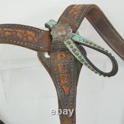 Frank Vega Custom Saddles Breast Collar Ruby Tooled Leather Turquoise Tack