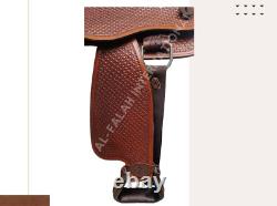 Fully Tooled Western Roper Saddle Premium Leather Trail Horse