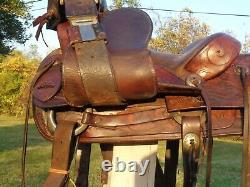 G. H. VAUGHT 15 High QUALITYTOOLED Western Ranch Saddle withTAPADEROS100% USABLE