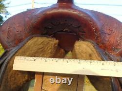 G. H. VAUGHT 15 High QUALITYTOOLED Western Ranch Saddle withTAPADEROS100% USABLE