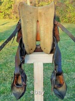 G. H. VAUGHT 15 High QUALITYTOOLED Western Ranch Saddle withTAPADEROS100% USABLE