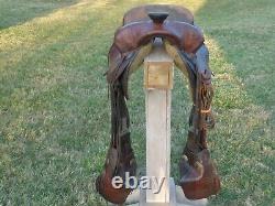 G. H. VAUGHT 15 High QUALITYTOOLED Western Ranch Saddle withTAPADEROS100% USABLE