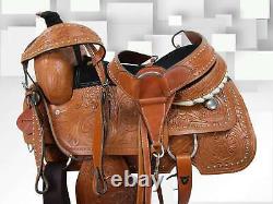 Gaited Horse Saddle Western Pleasure Tooled Leather Used Tack Set 15 16 17 18