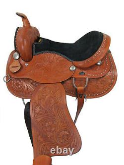 Gaited Western Horse Saddle Used Leather Pleasure Trail Leather Tack 18 17 16 15
