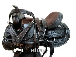 Gaited Western Saddle 15 16 17 18 Horse Pleasure Tooled Leather Trail Used Tack