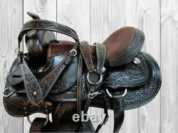 Gaited Western Saddle 15 16 17 18 Horse Pleasure Tooled Leather Trail Used Tack