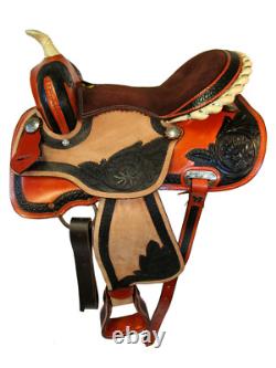 Gaited Western Saddle Pleasure Trail Brown Used Leather Horse Tack Set 15 16 17
