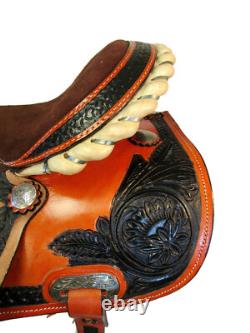 Gaited Western Saddle Pleasure Trail Brown Used Leather Horse Tack Set 15 16 17