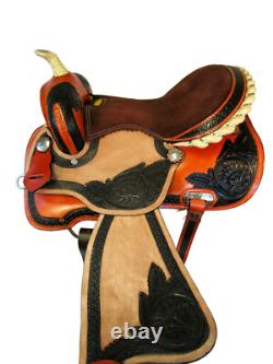 Gaited Western Saddle Pleasure Trail Brown Used Leather Horse Tack Set 15 16 17
