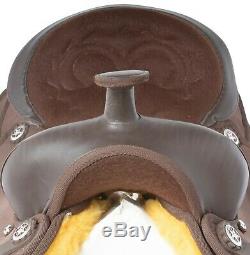 Gaited Western Synthetic Pleasure Trail Horse Saddle Tack Set Used 16 17