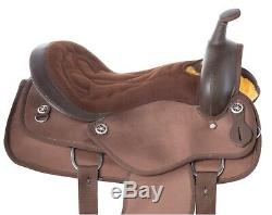 Gaited Western Synthetic Pleasure Trail Horse Saddle Tack Set Used 16 17