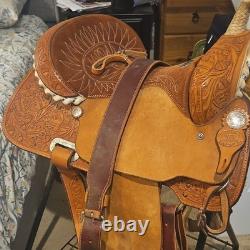 Genuine 2000 Billy Cook Half Breed Barrel Saddle #2010 Sulphur, OK-15 Inch