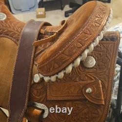 Genuine 2000 Billy Cook Half Breed Barrel Saddle #2010 Sulphur, OK-15 Inch