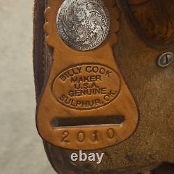 Genuine 2000 Billy Cook Half Breed Barrel Saddle #2010 Sulphur, OK-15 Inch