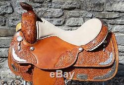 Gorgeous 16.5 Circle Y Western Equitation Show Saddle with Silver! SPOTLESS