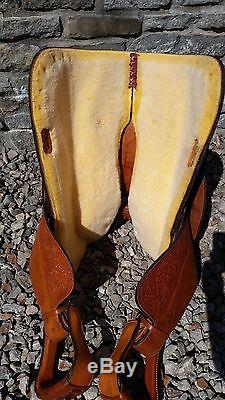 Gorgeous 16.5 Circle Y Western Equitation Show Saddle with Silver! SPOTLESS