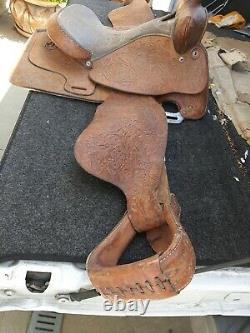 HEREFORD TEXT TAN Horse Saddle Nice Look Western saddle leather Tan of Yoakum