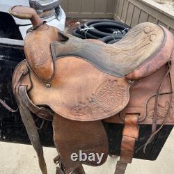 HEREFORD TEXT TAN Horse Saddle Western saddle leather Tan of Yoakum