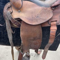 HEREFORD TEXT TAN Horse Saddle Western saddle leather Tan of Yoakum