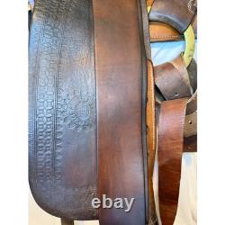 HH Heiser Collectible Vintage Saddle 1920s Dark Oil 14 Seat, Stamps 923/23905