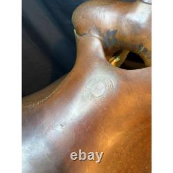 HH Heiser Collectible Vintage Saddle 1920s Dark Oil 14 Seat, Stamps 923/23905
