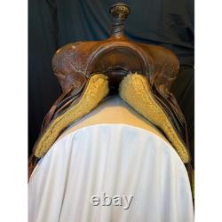 HH Heiser Collectible Vintage Saddle 1920s Dark Oil 14 Seat, Stamps 923/23905