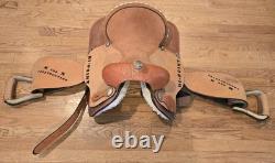 HI-Point Brown Leather Natural Hand Tooled Western Horse Saddle 14 Seat